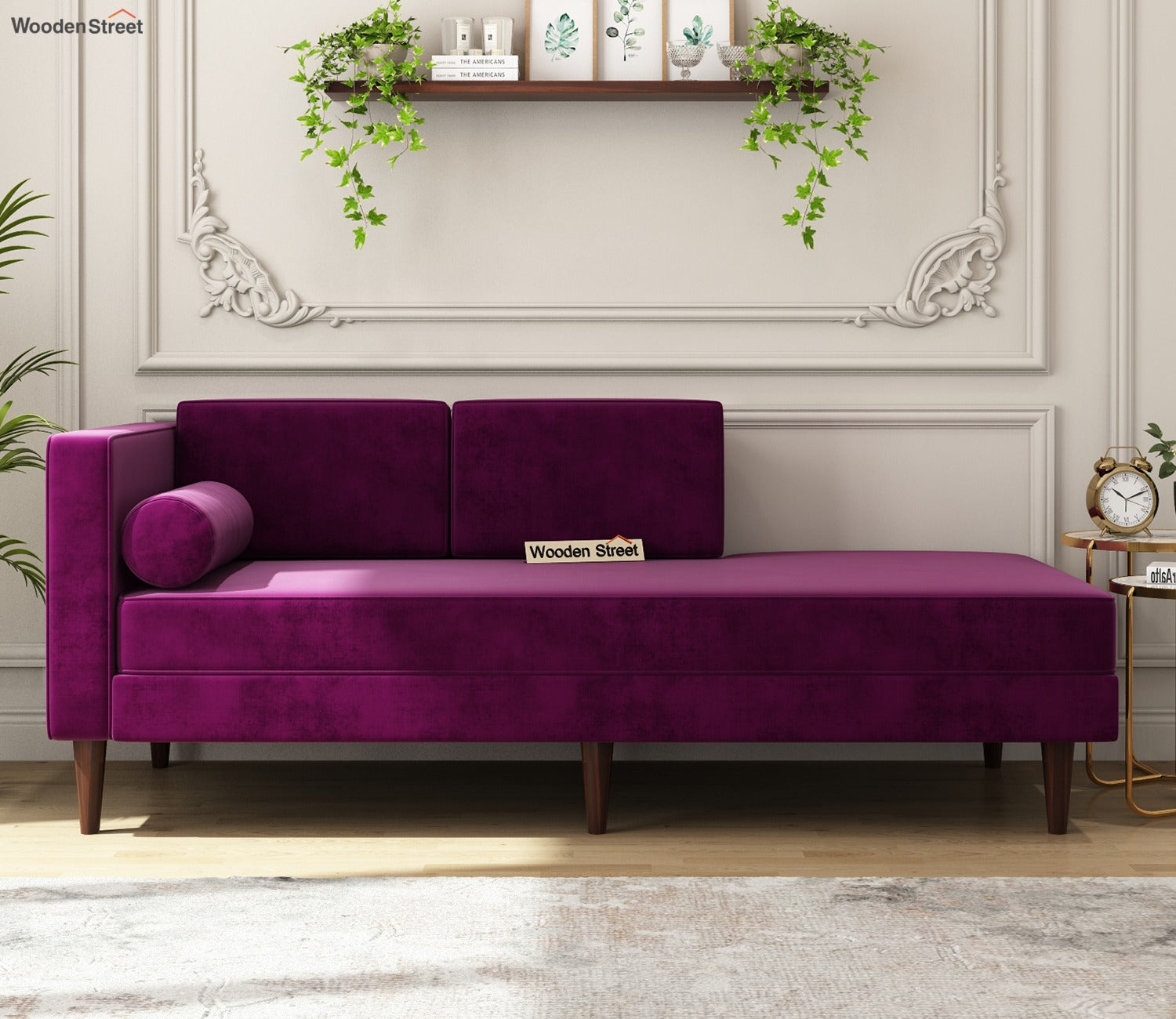 Michael Chaise Lounge (Velvet, Mulberry Pink)