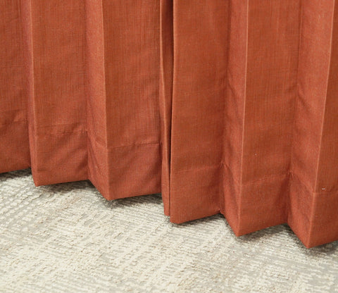 Solid Plain 1 Piece Light-Filtering Curtain (Orange, 7 Feet)