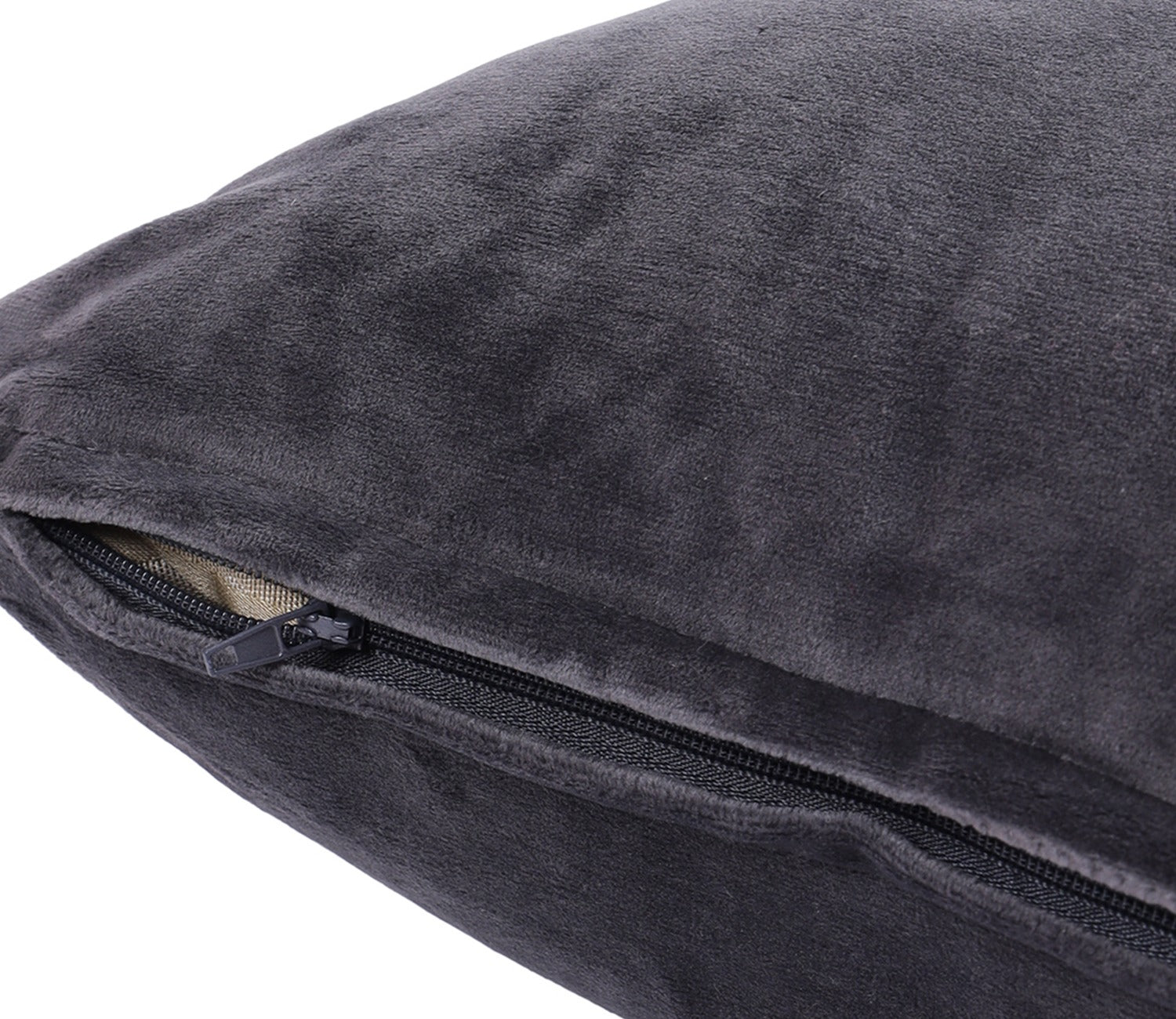 Beaded Velvet Cushion Covers - Set of 2 (Grey, 18 x 18 inch)