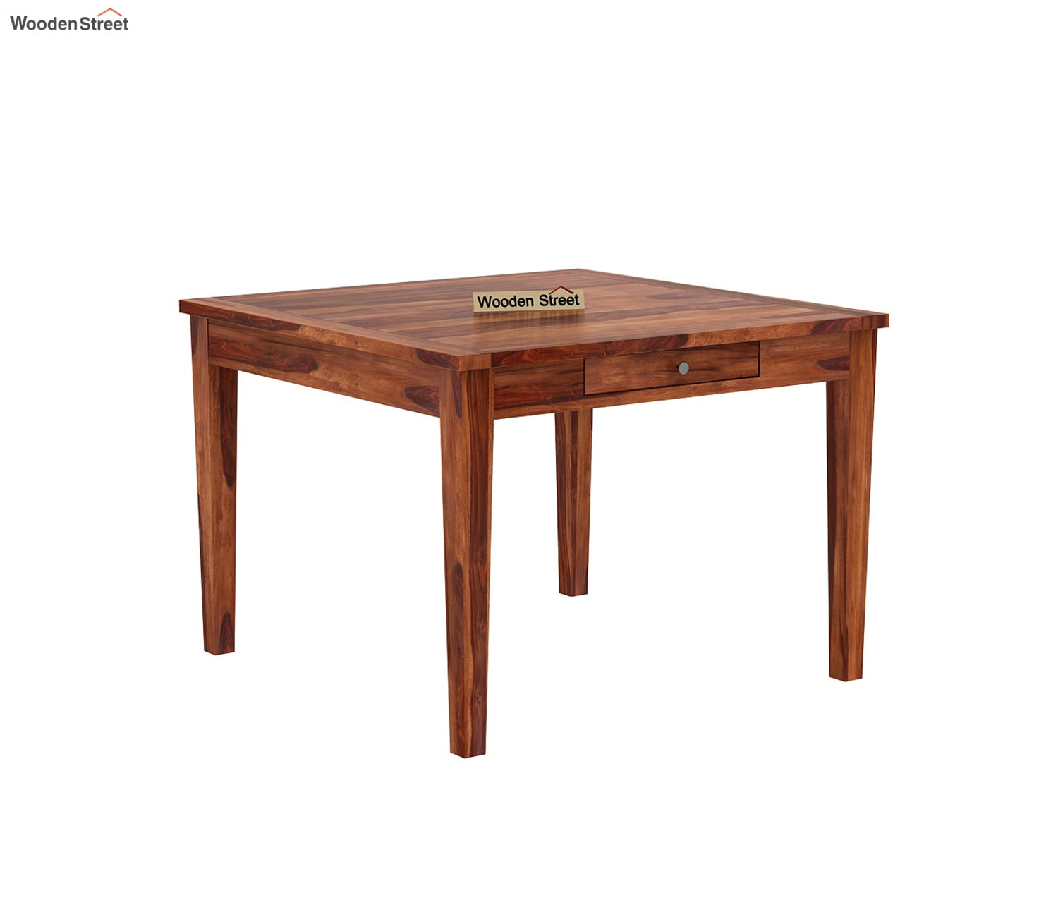 Mcbeth 4 Seater Dining Table With Storage (Honey Finish)