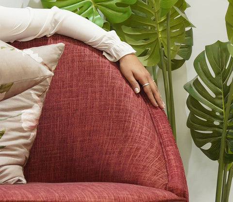 Rajsi 3 Seater Sofa (Cotton, Persian Plum)