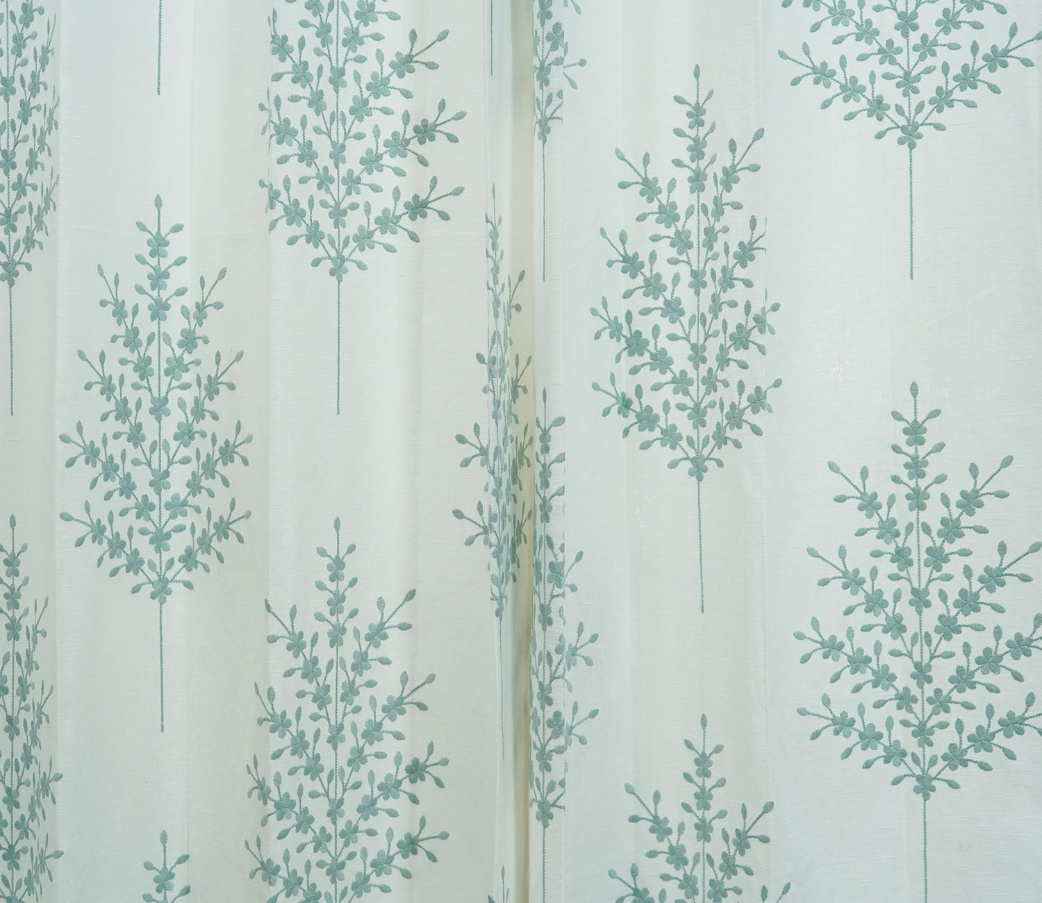 Jacquard Tree 1 Piece Sheer Curtain (Blue, 7 Feet)