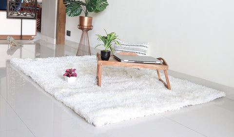 Ivory Soft Shaggy Carpet - 6 x 4 Feet