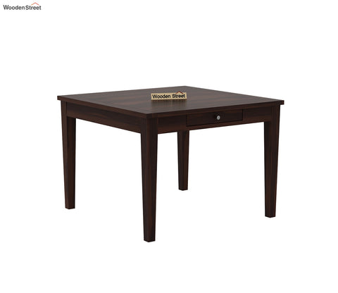 Mcbeth 4 Seater Dining Table With Storage (Walnut Finish)