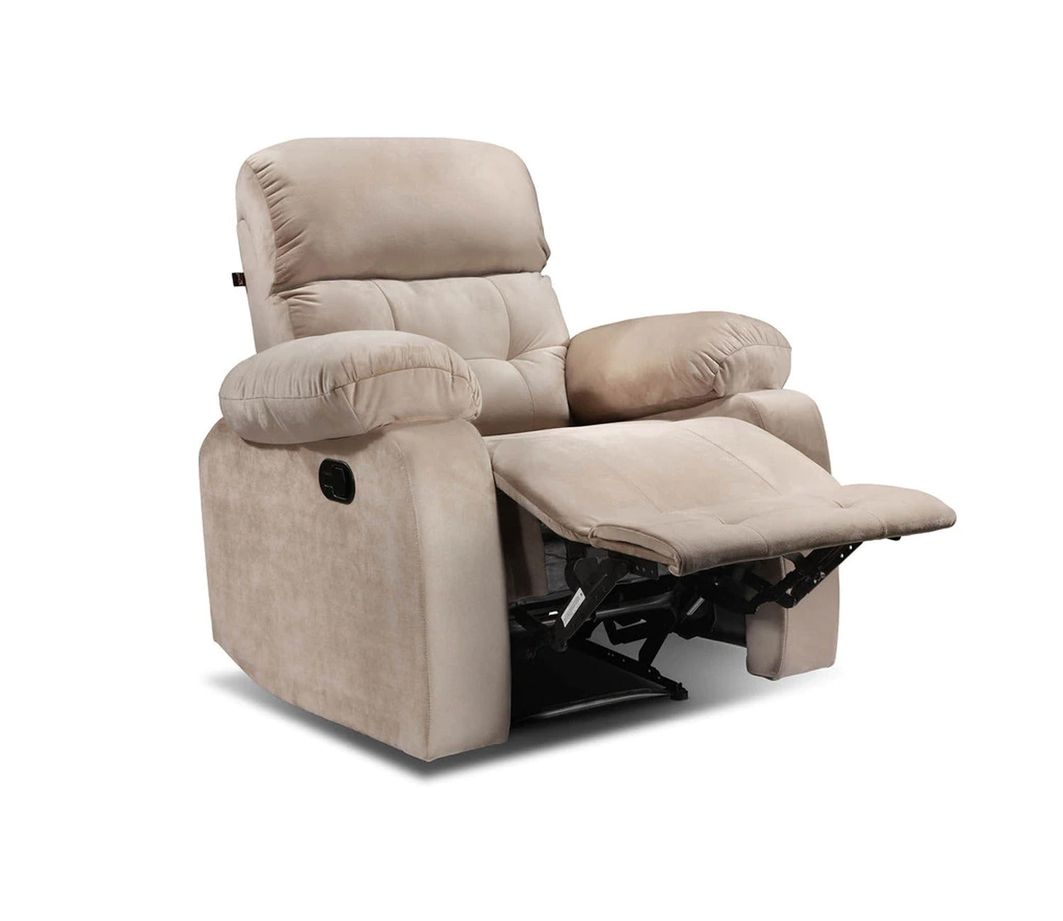 Vivian Fabric 1 Seater Manual Recliner Chair (Beige)