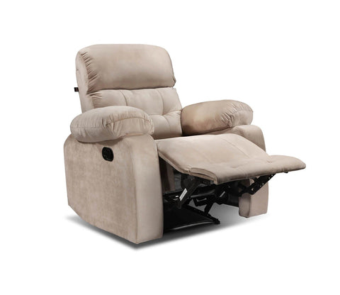 Vivian Fabric 1 Seater Manual Recliner Chair (Beige)