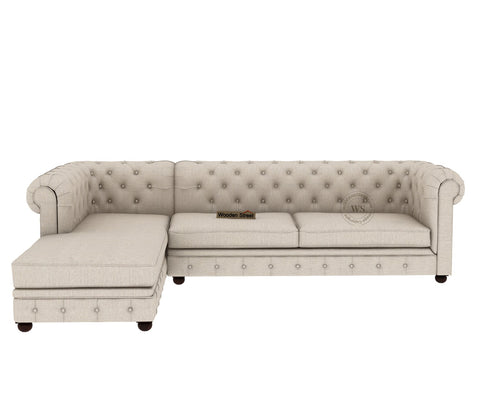 Henry L - Shaped Left Aligned Corner Sofa (Cotton, Jade Ivory)