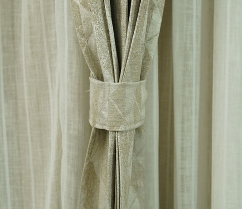 Diamond Cut 1 Piece Blackout Curtain (Beige, 7 Feet)