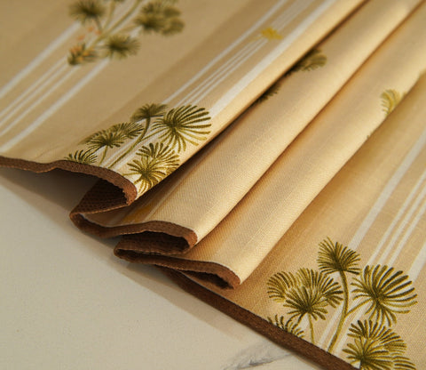 Palmetto Stripe Printed Cotton Table Runner (Beige, 13 x 72 Inches )