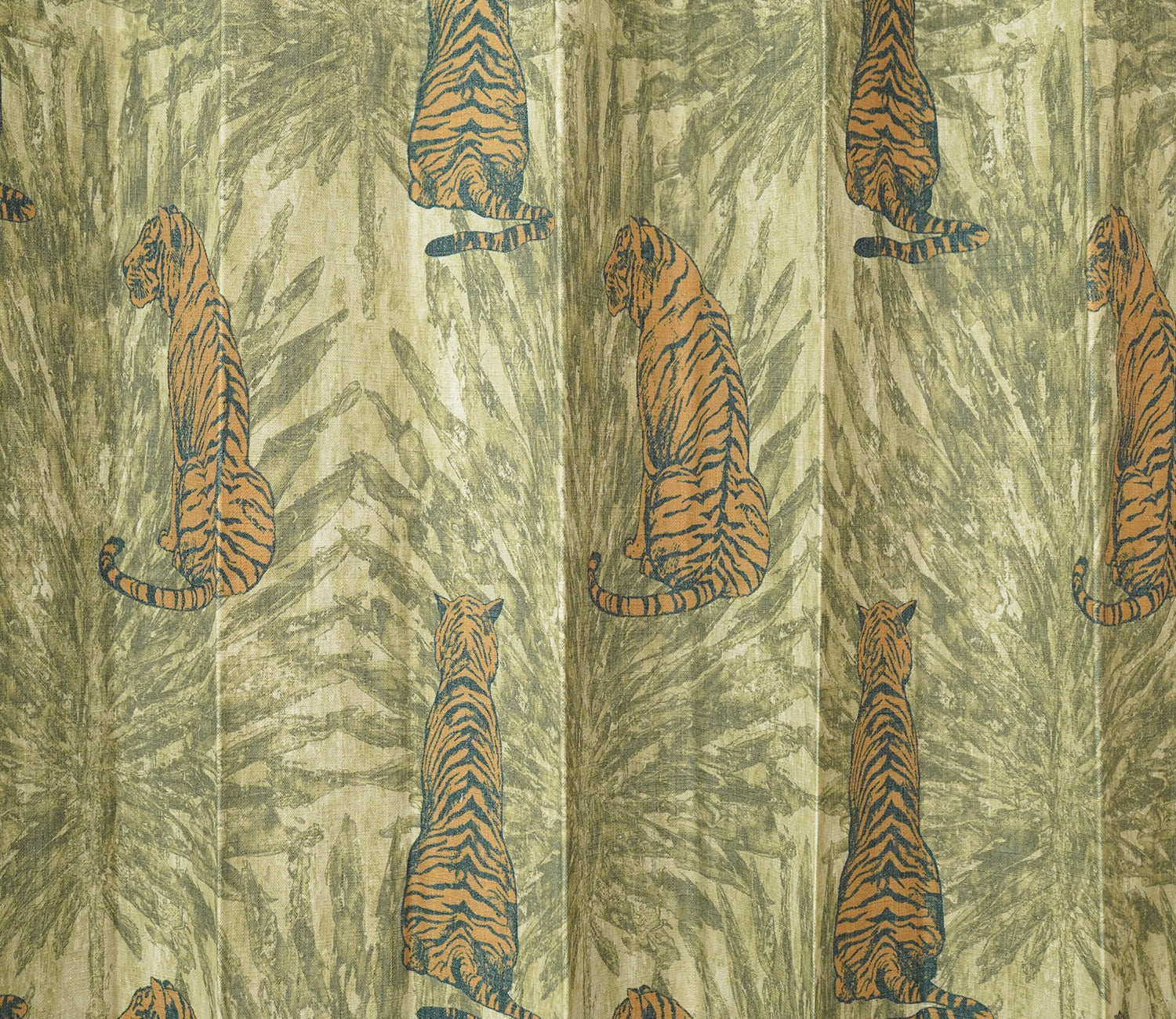 Leopard Print Light-Filtering Door Curtains Set of 2 (Green, 7 Feet)