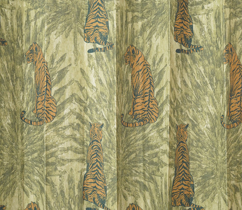 Leopard Print Light-Filtering Door Curtains Set of 2 (Green, 7 Feet)