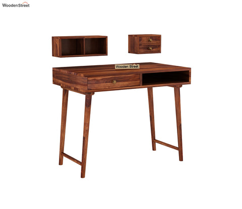 Lynton Study Table with Table-Top Storage (Honey Finish)