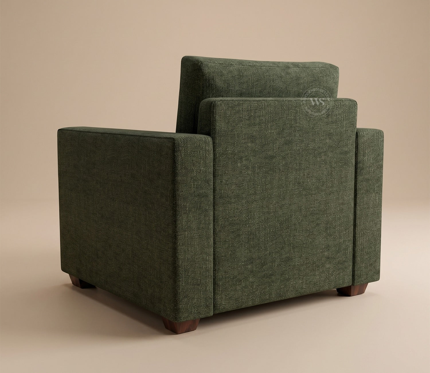 Albus One Seater Fabric Sofa (Sage Green)
