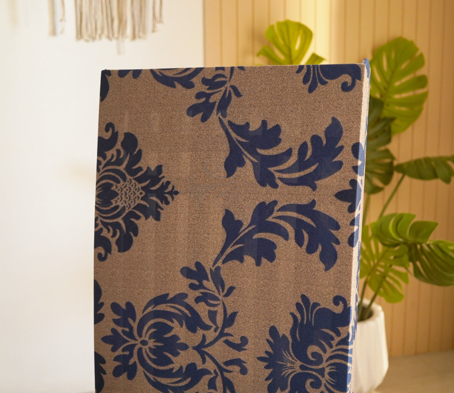 Grace Floral Printed Polyester Spandex 1 Piece Chair Cover (Blue)