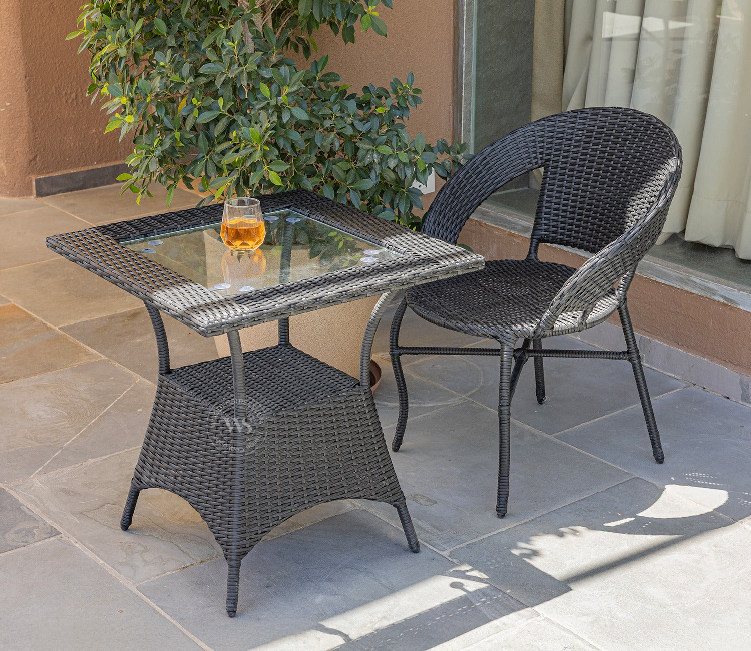 Milano Wicker Outdoor Garden Chair (Black)