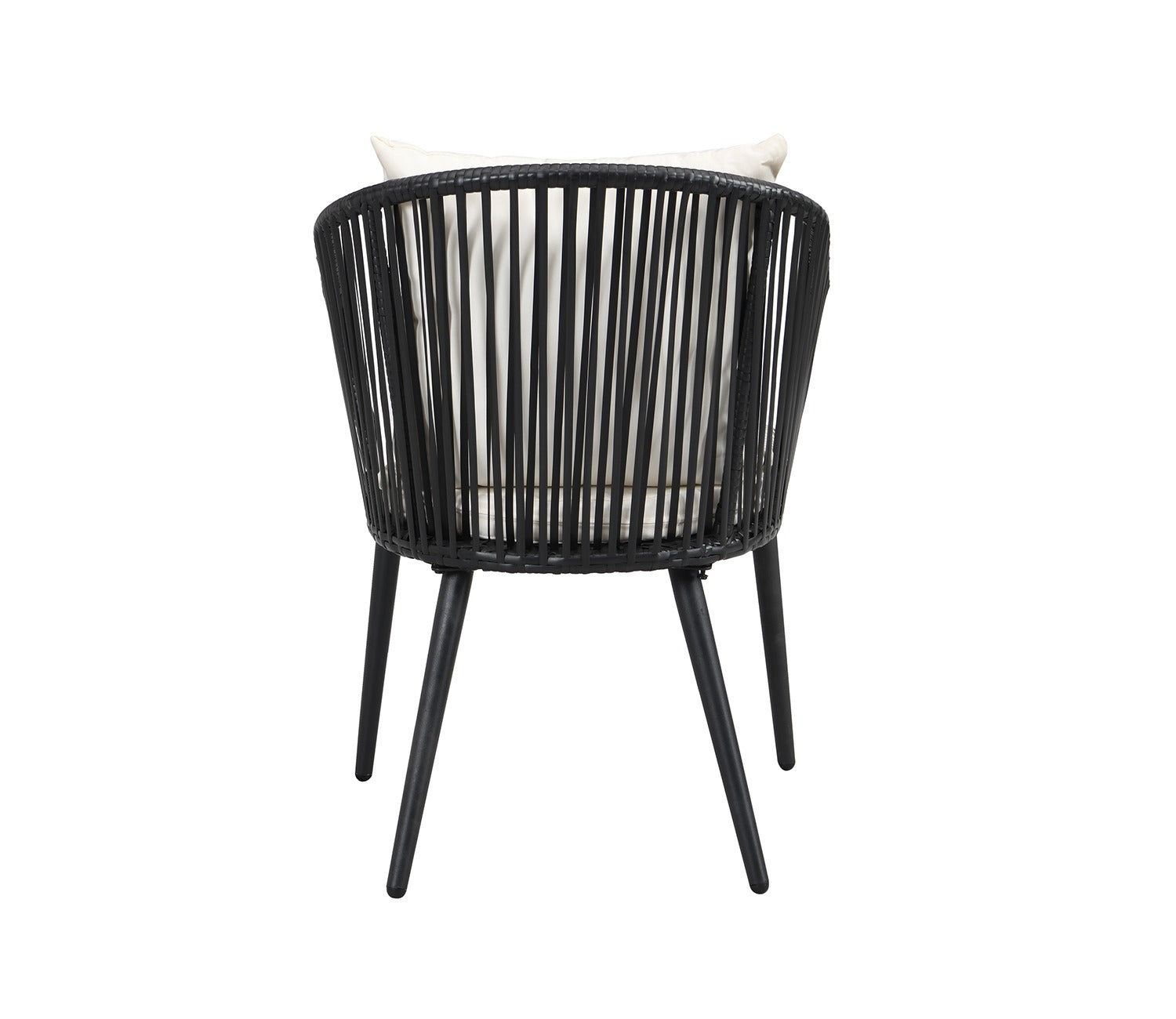 Black 2 Seater Chair With Table And Cream Cushions Balcony Set
