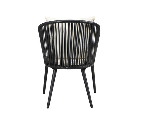 Black 2 Seater Chair With Table And Cream Cushions Balcony Set