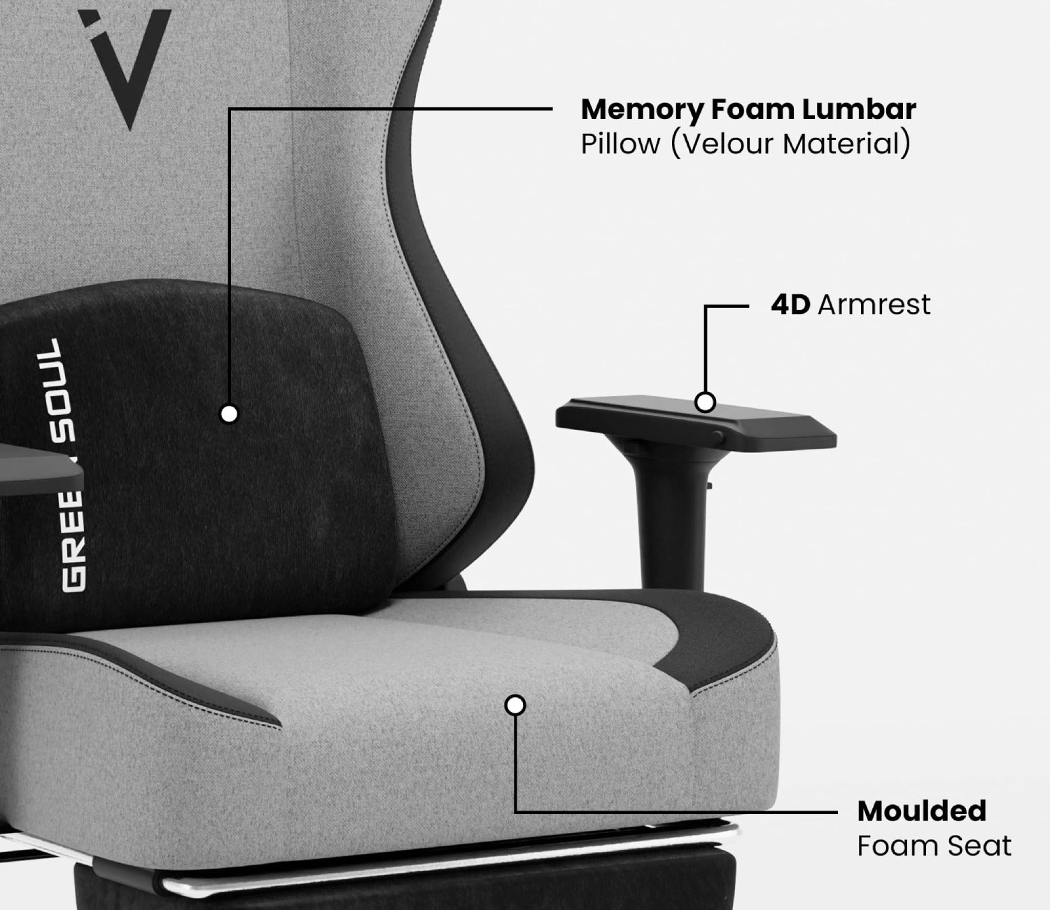 Vision Pro Multi-Functional Ergonomic with Footrest (Grey)