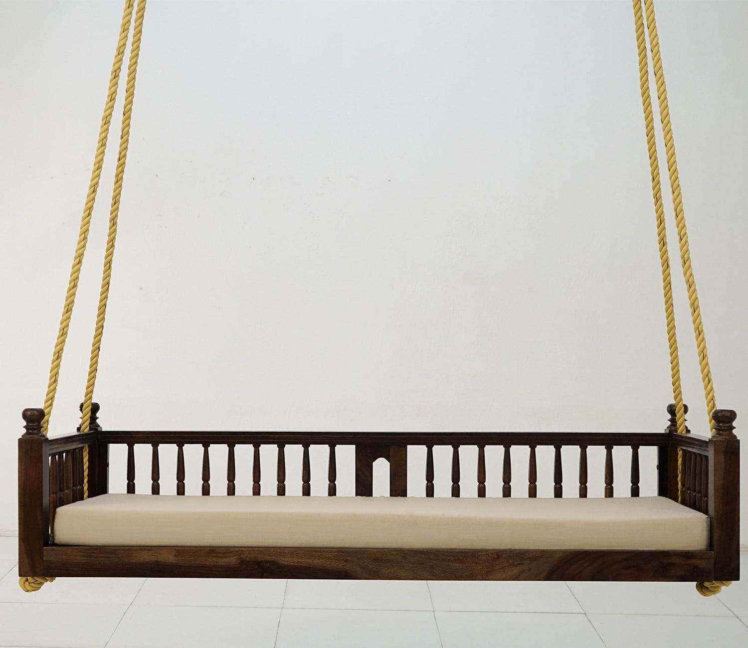 Alanis Wooden Swing Chair (Walnut Finish)