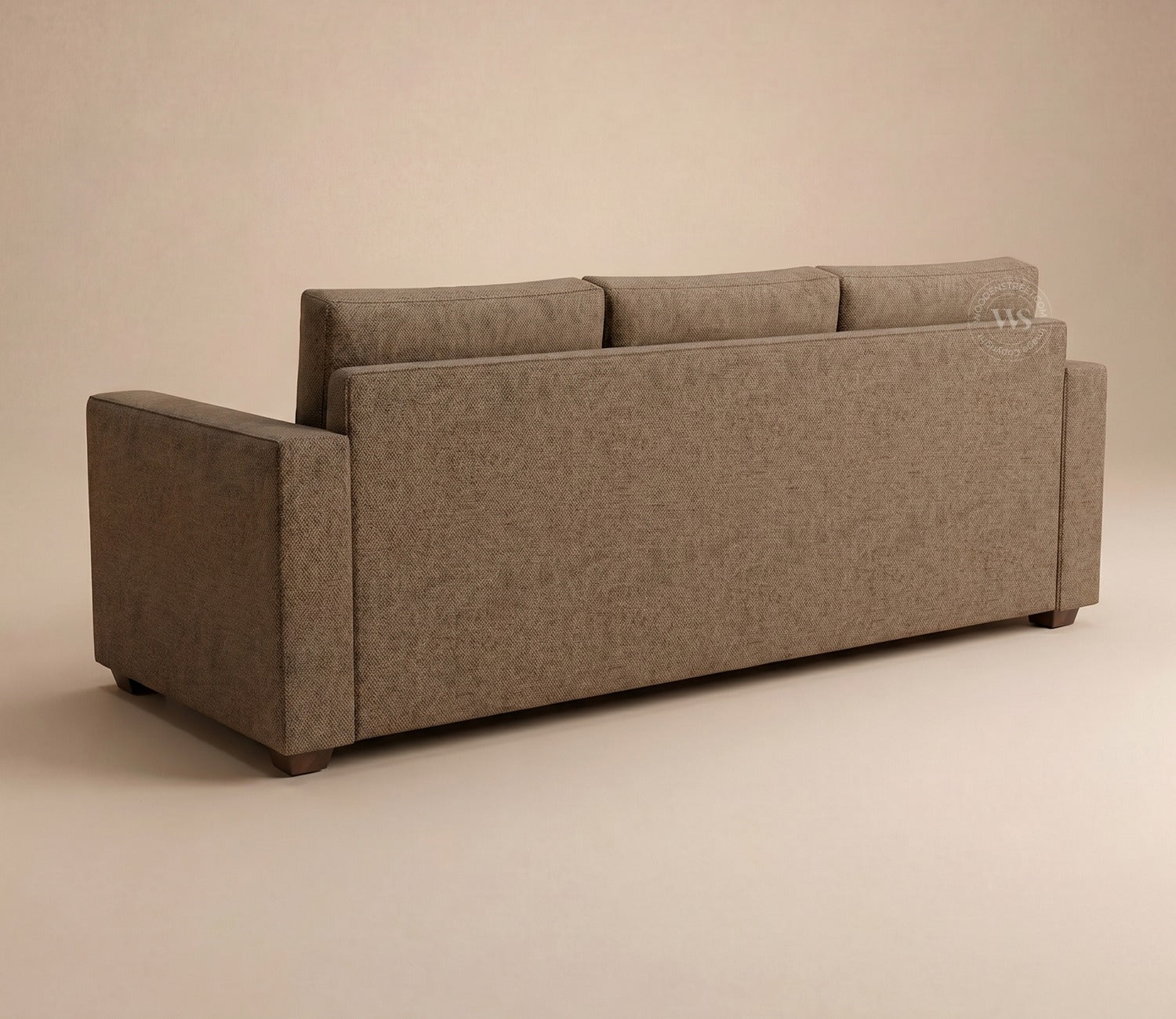 Albus 3 Seater Fabric Sofa (Sand Brown)