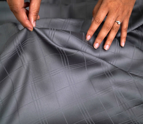 Vegan Dobby Organic Bamboo King Size Bed Sheet with 2 Pillowcases (Charcoal Grey)