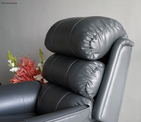 Valencia Leatherette 1 Seater Manual Recliner Sofa (Limed Spruce Blue)