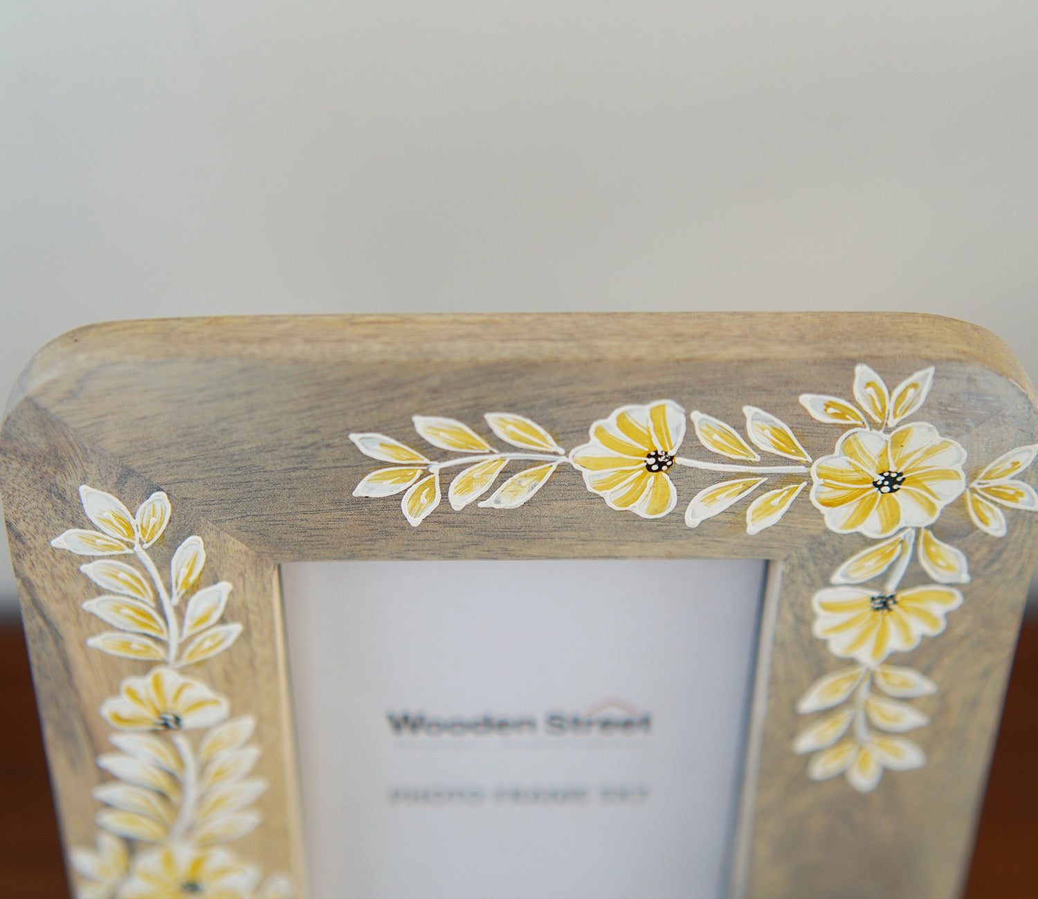 Adiva Floral Hand Painted Wooden Photo Frame