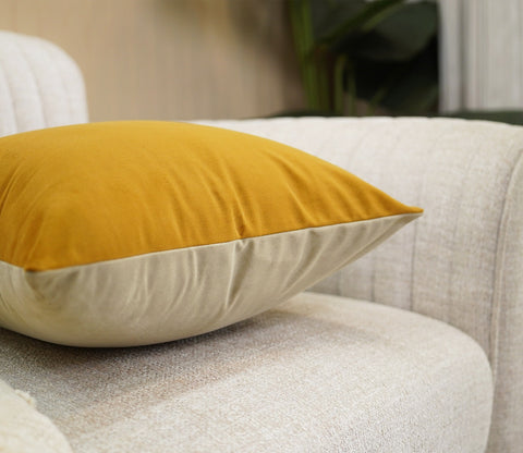 Duet Two Color Velvet Cushion Covers - Pack of 5 (16 x 16 Inch, Multi Color)