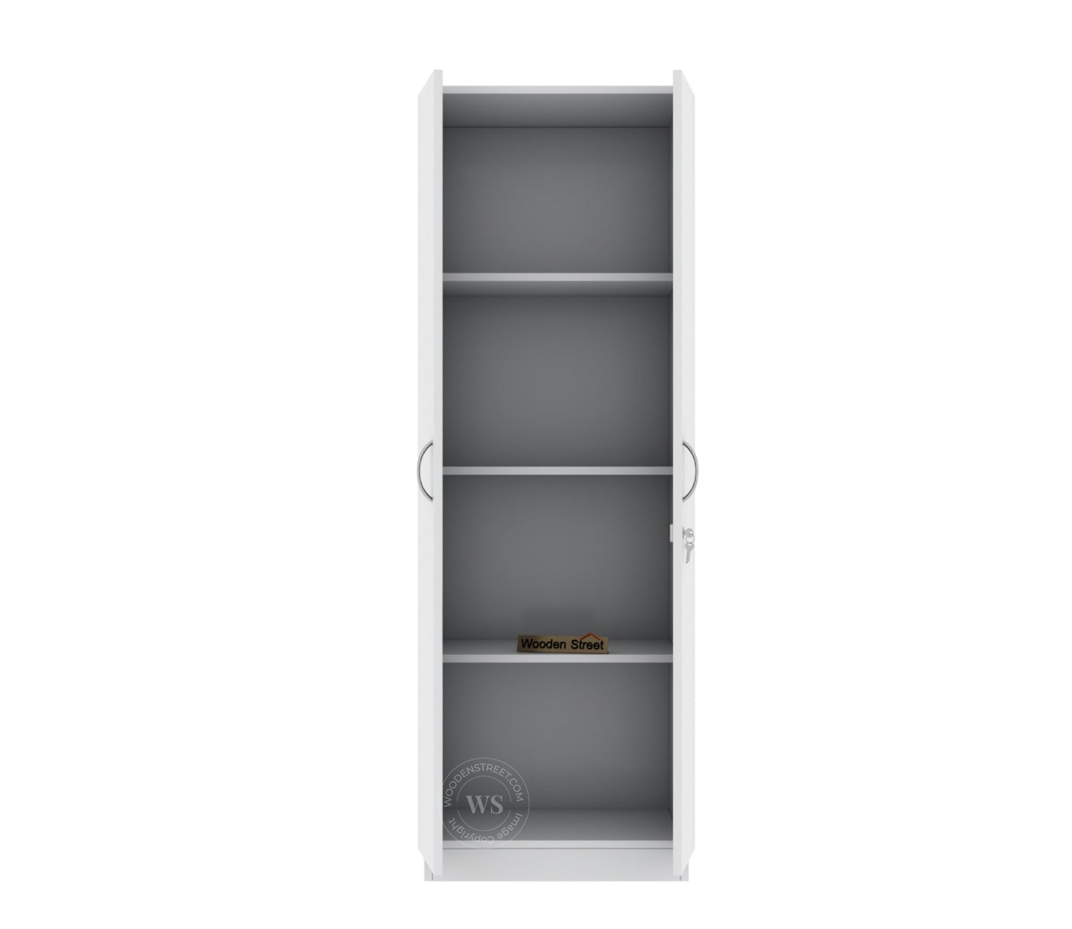 Lillian 2 Door Wardrobe with Shelves (Frosty White Finish)