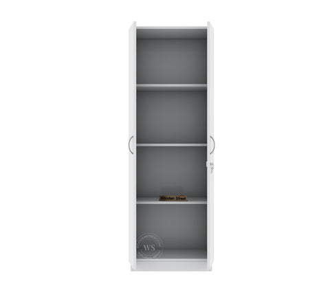 Lillian 2 Door Wardrobe with Shelves (Frosty White Finish)