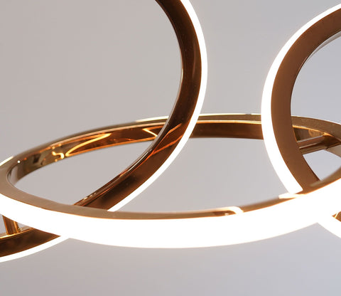 Radiant Metal 5 Rings LED Chandelier