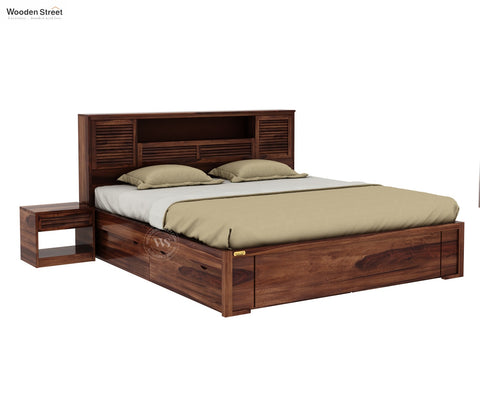 Ferguson Bed with 4 Drawer Storage (Queen Size, Honey Finish)