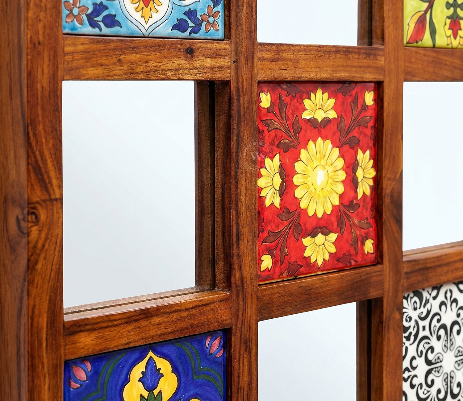 Bohemian Set of 2 Mirror with Frame (Honey Finish)