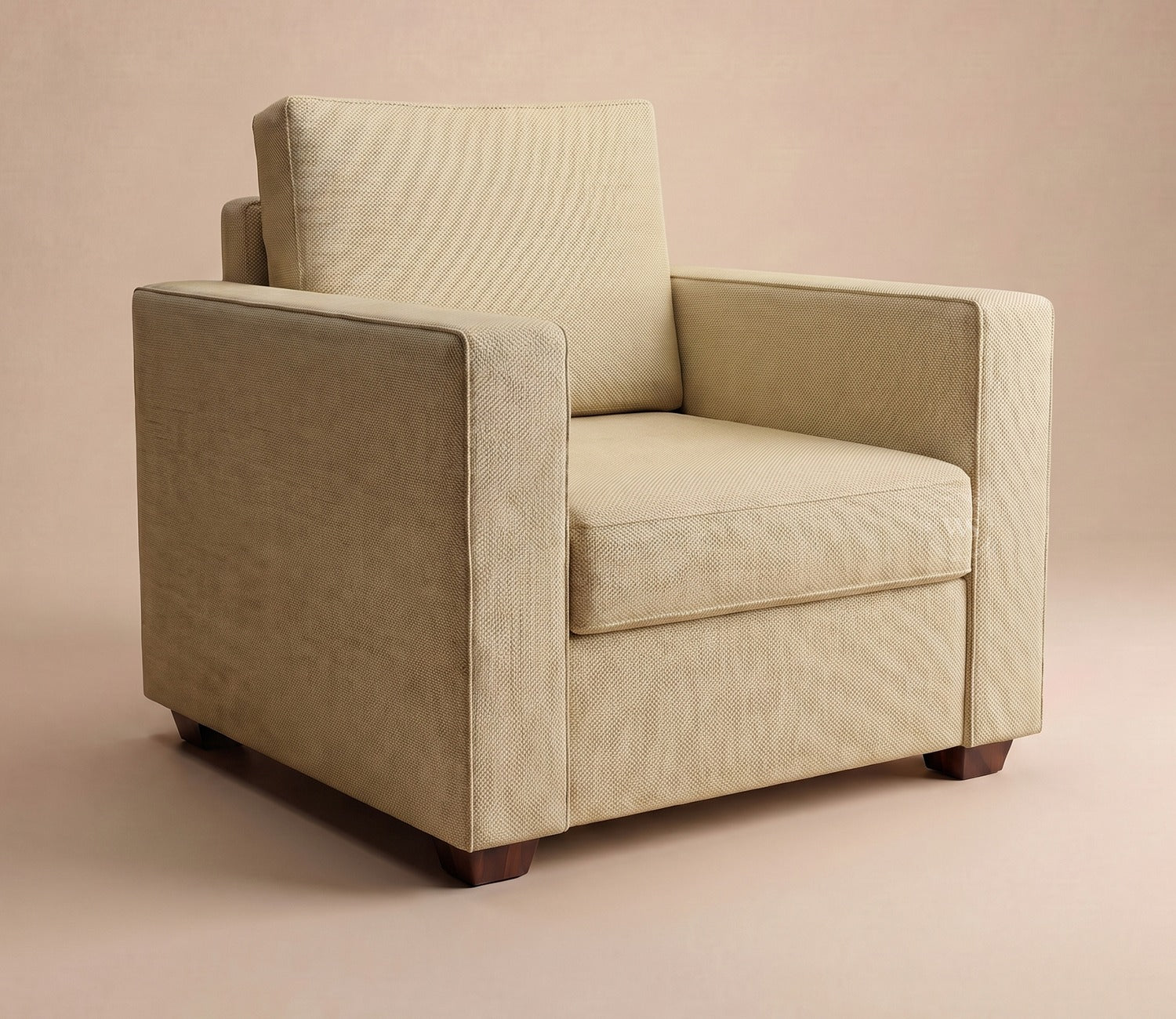 Albus One Seater Fabric Sofa (Cotton, Irish Cream)