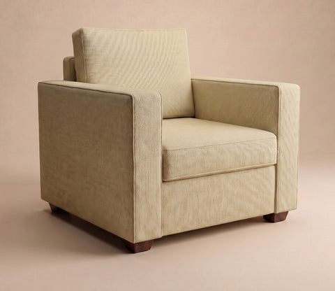 Albus One Seater Fabric Sofa (Cotton, Irish Cream)