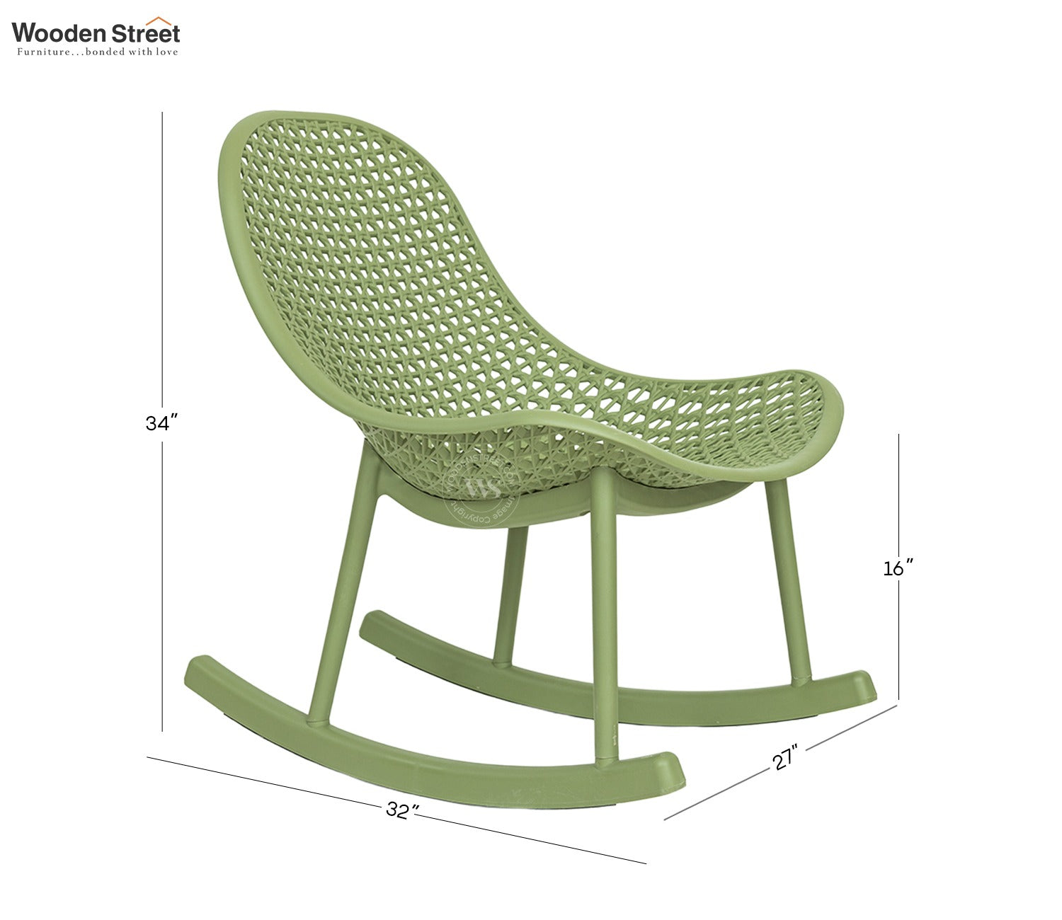 Blossie Designer Outdoor Reclining Chair – Durable & PP (Green)