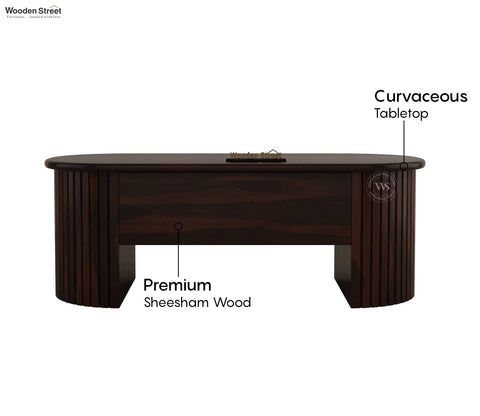 Silvia Lift Top Sheesham Wood Coffee Table with Hidden Storage Compartment (Walnut Finish)