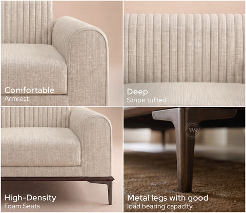 Lorenz 2 Seater Sofa (Cotton, Jade Ivory)