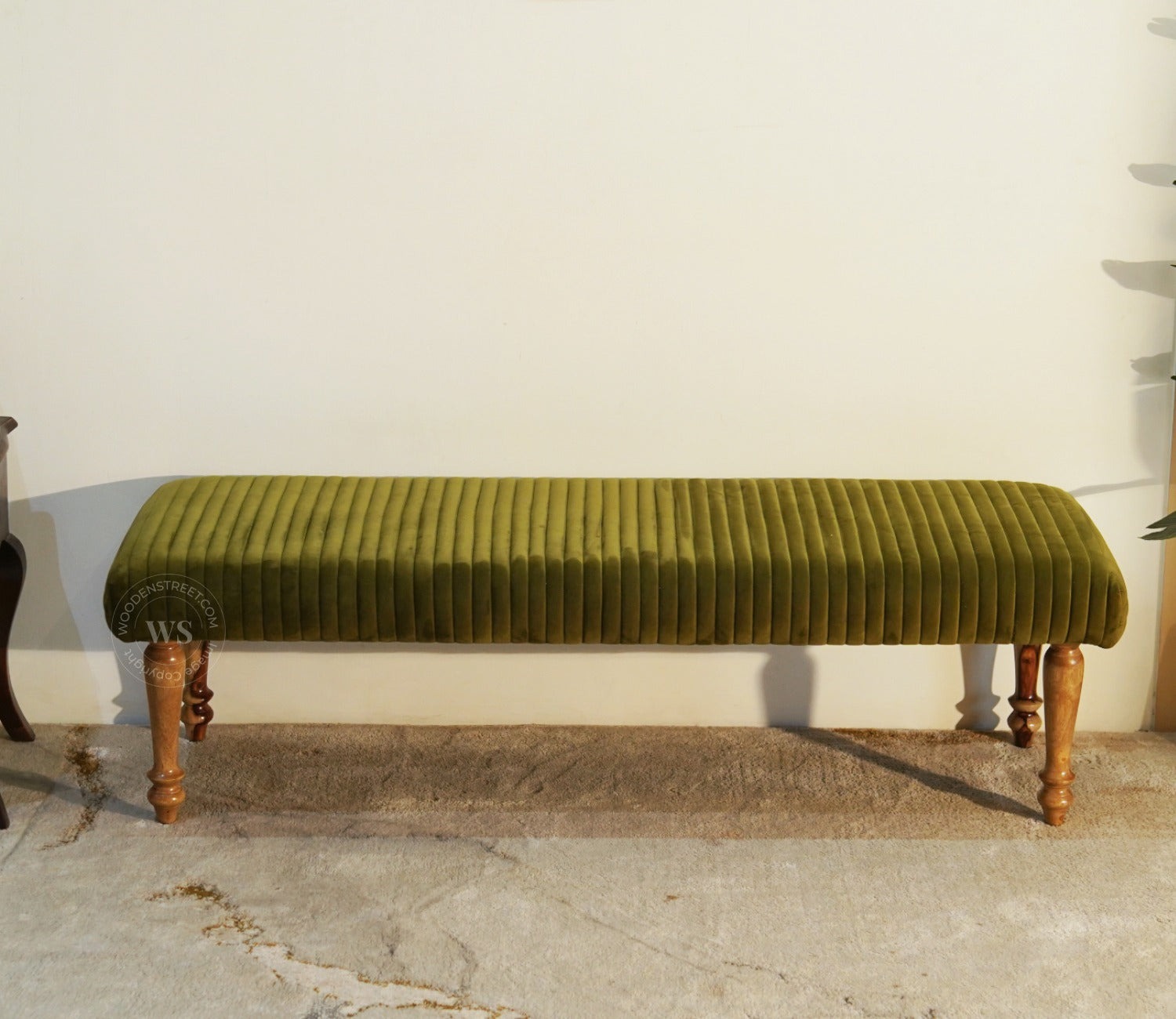 Piccolo Upholstered Bench (Dark Olive Green)