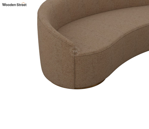 Osbert 3 Seater Curved Sofa (Cotton, Sand Brown)