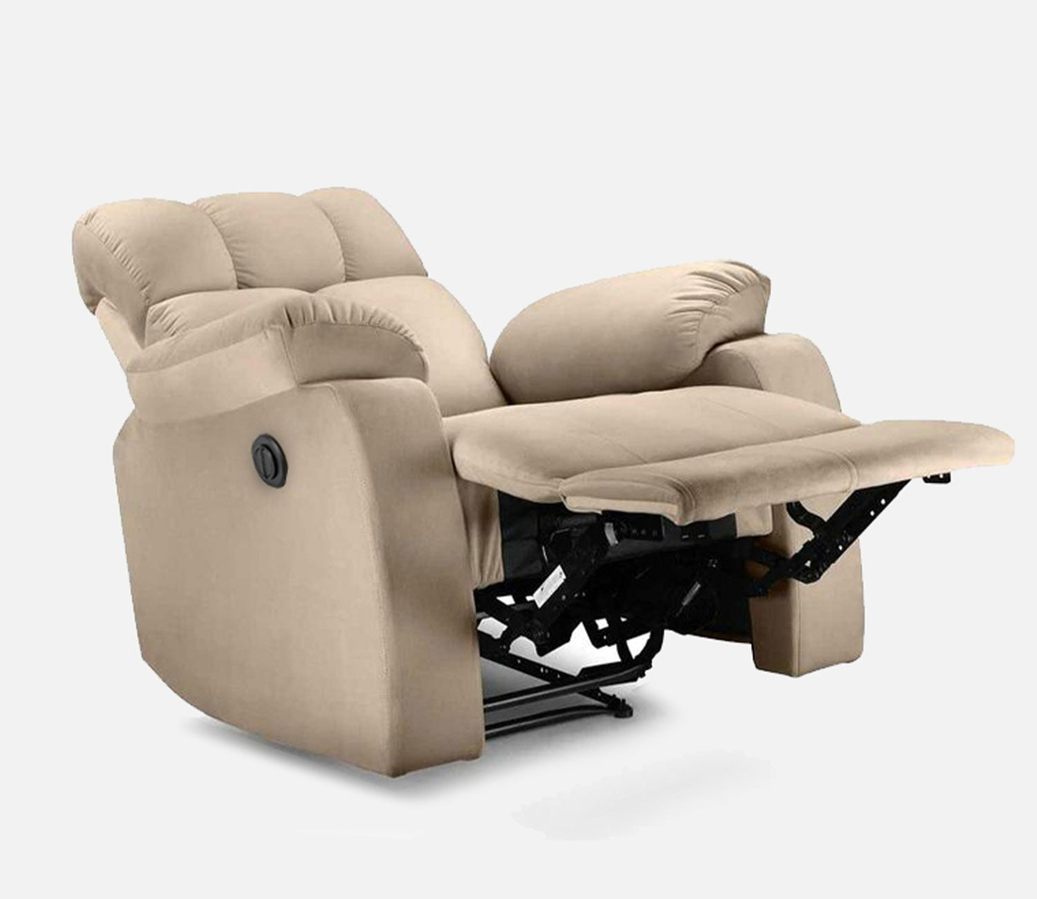 Valios Fabric 1 Seater Motorized Recliner Chair (Beige)