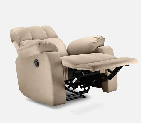 Valios Fabric 1 Seater Motorized Recliner Chair (Beige)