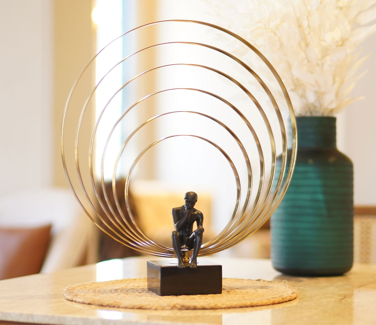 Golory Black Human Table Showpiece