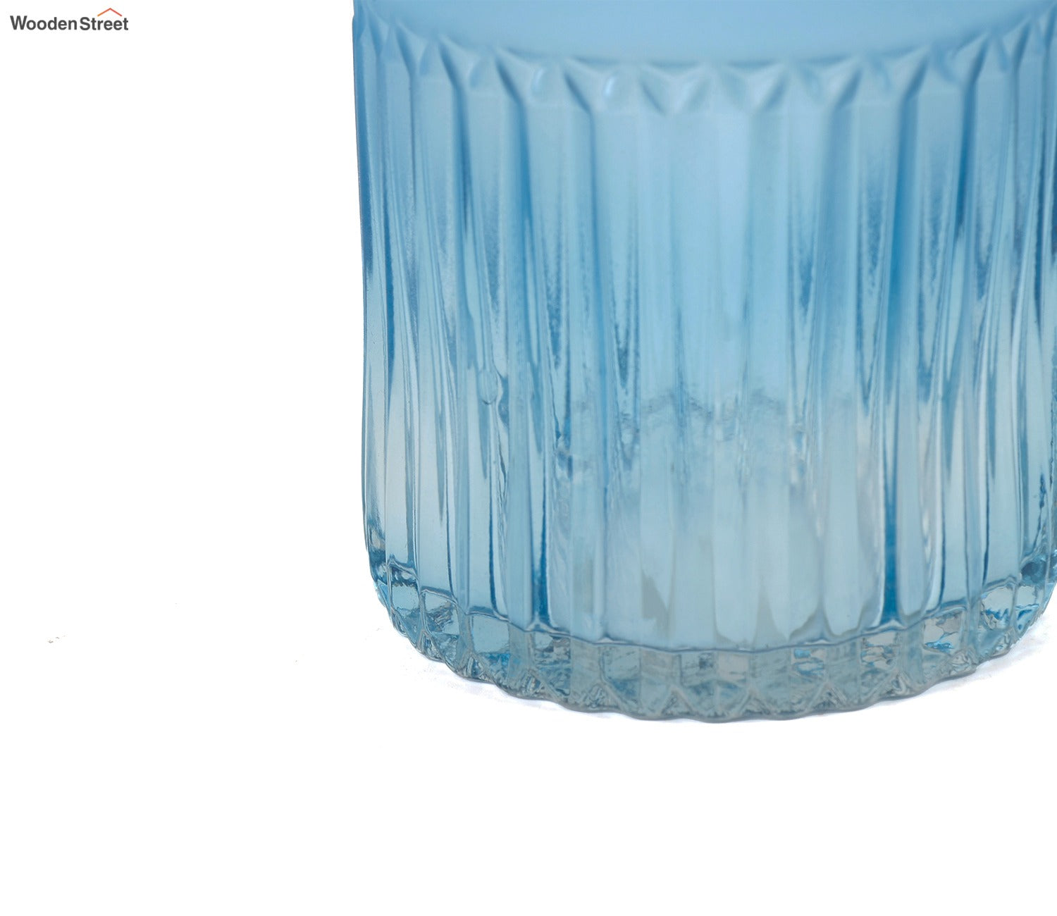Floral Pottery Glass Vase (Blue)