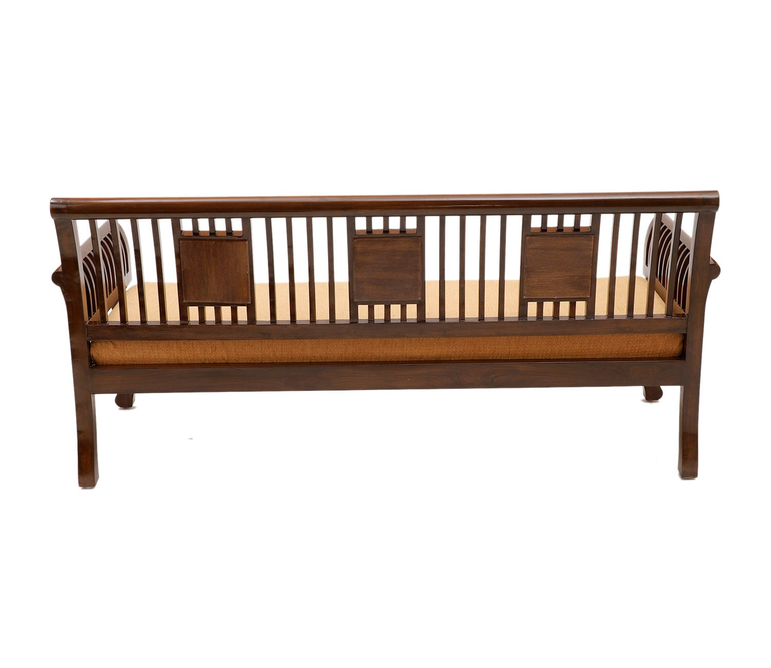 Nyle Three Seater Sofa in Teakwood with Walnut Finish