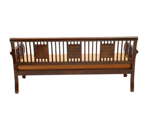 Nyle Three Seater Sofa in Teakwood with Walnut Finish