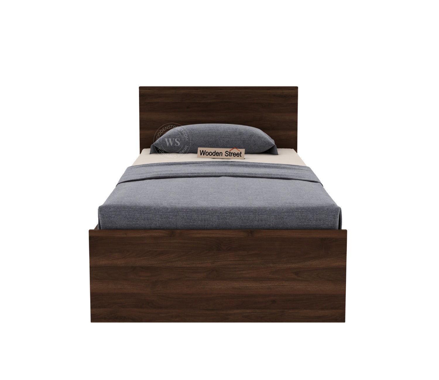 Clemency Bed without Storage (Single Size, Columbian Walnut Finish)