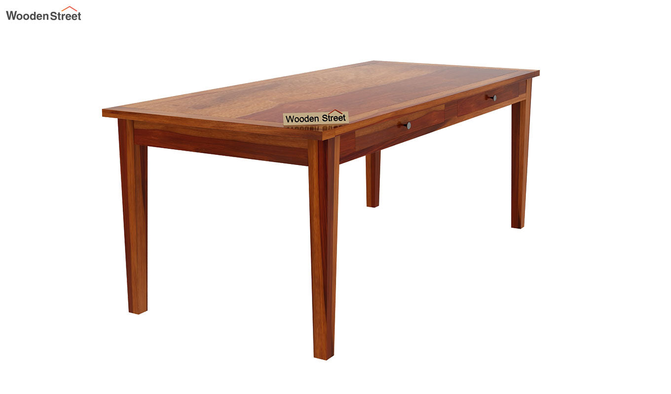 Mcbeth 8 Seater Dining Table With Storage (Honey Finish)