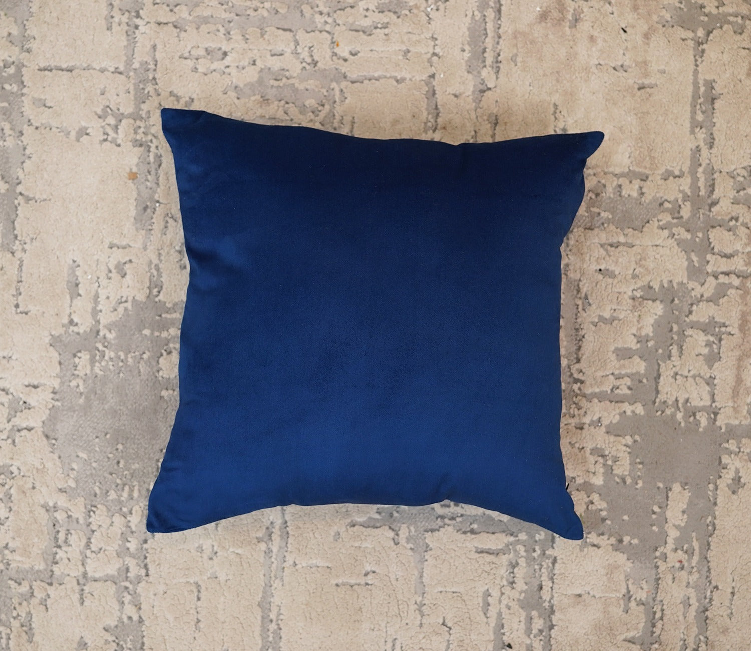 Cupid Velvet Cushion Cover - Pack of 1 (16 x 16 Inch, Indigo Blue)