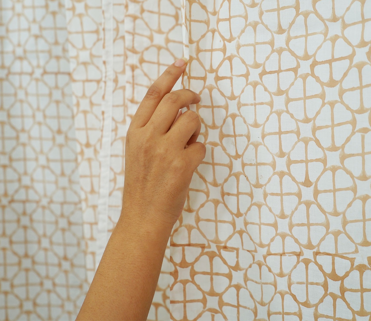 Jaali 1 Piece Long Door Curtain (Brown, 9 Feet)